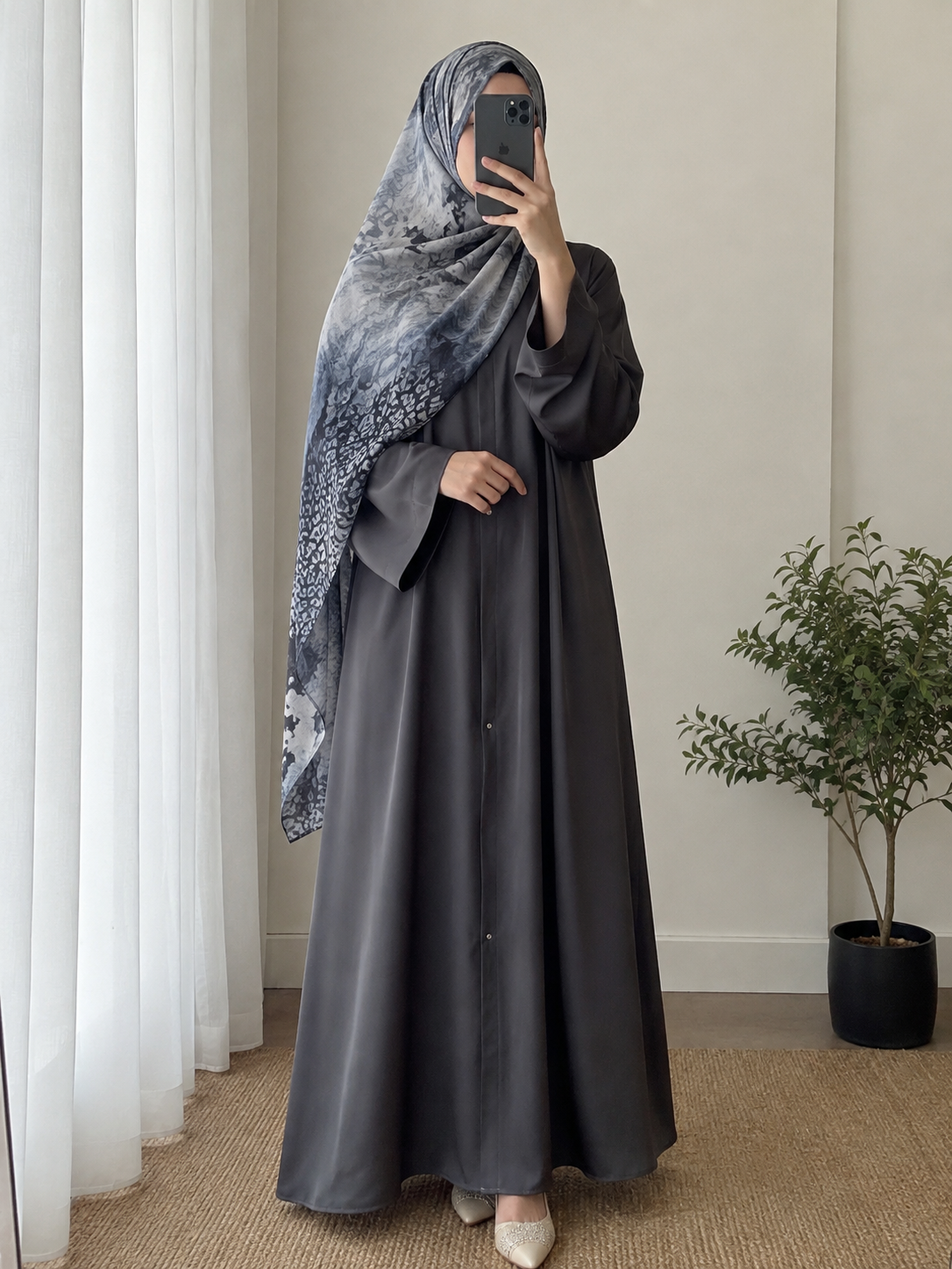Daily Wear Abaya with contrast hijab