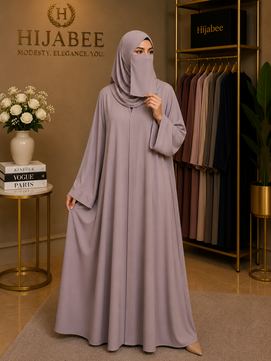 TikTok Hareer Abaya with Attached Hijab & Niqab – Soft Summer Fabric