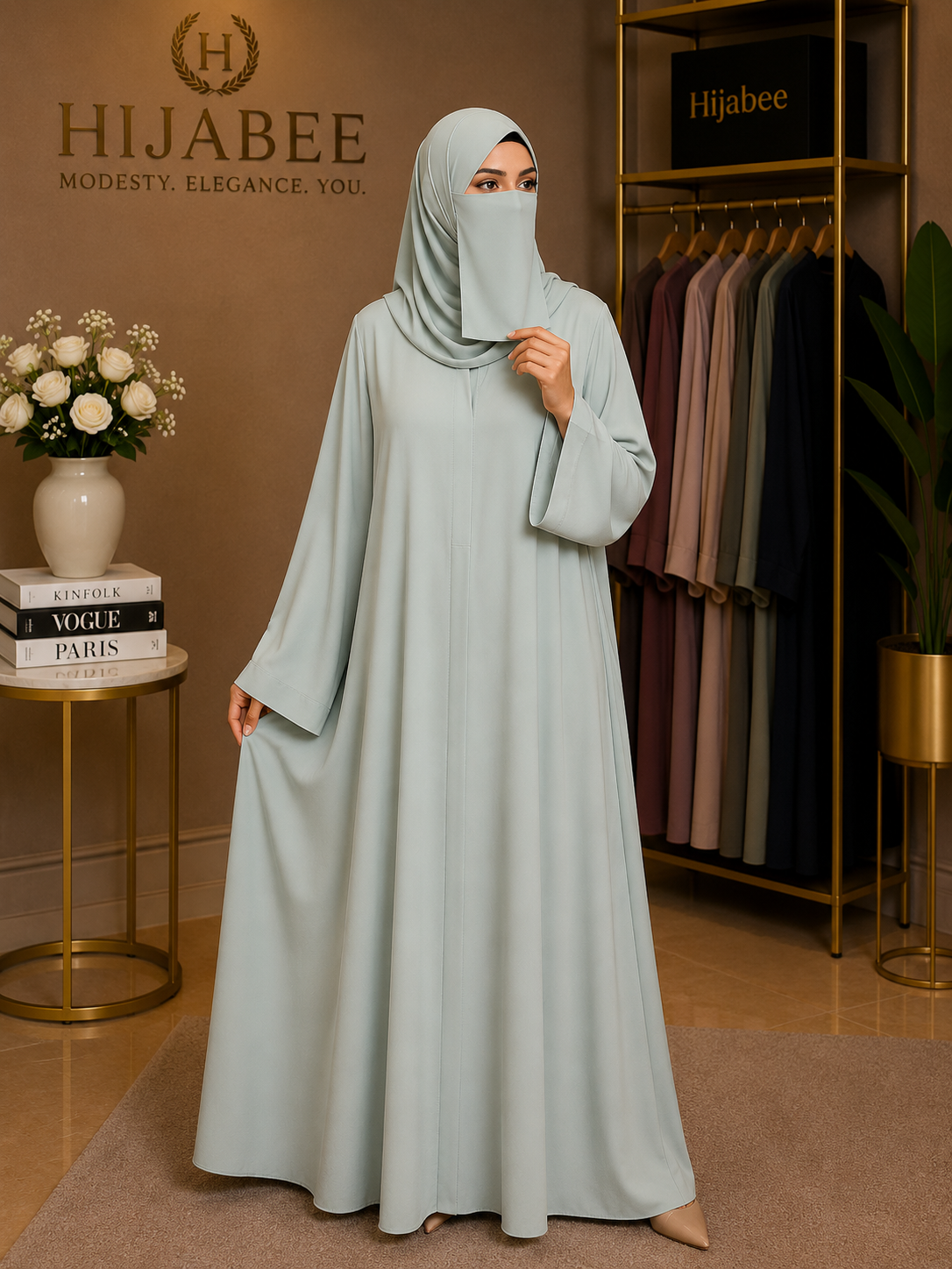 TikTok Hareer Abaya with Attached Hijab & Niqab – Soft Summer Fabric