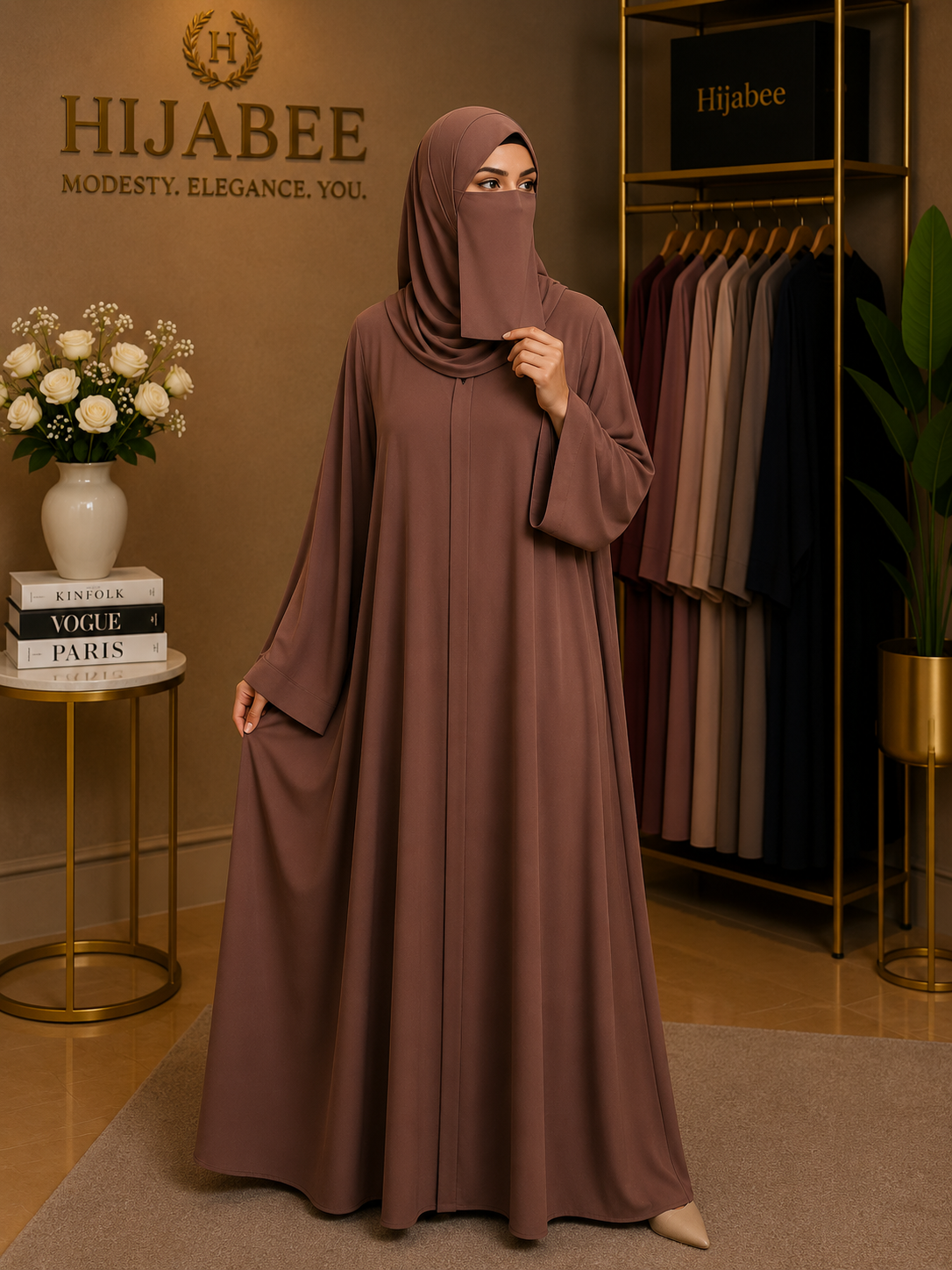 TikTok Hareer Abaya with Attached Hijab & Niqab – Soft Summer Fabric