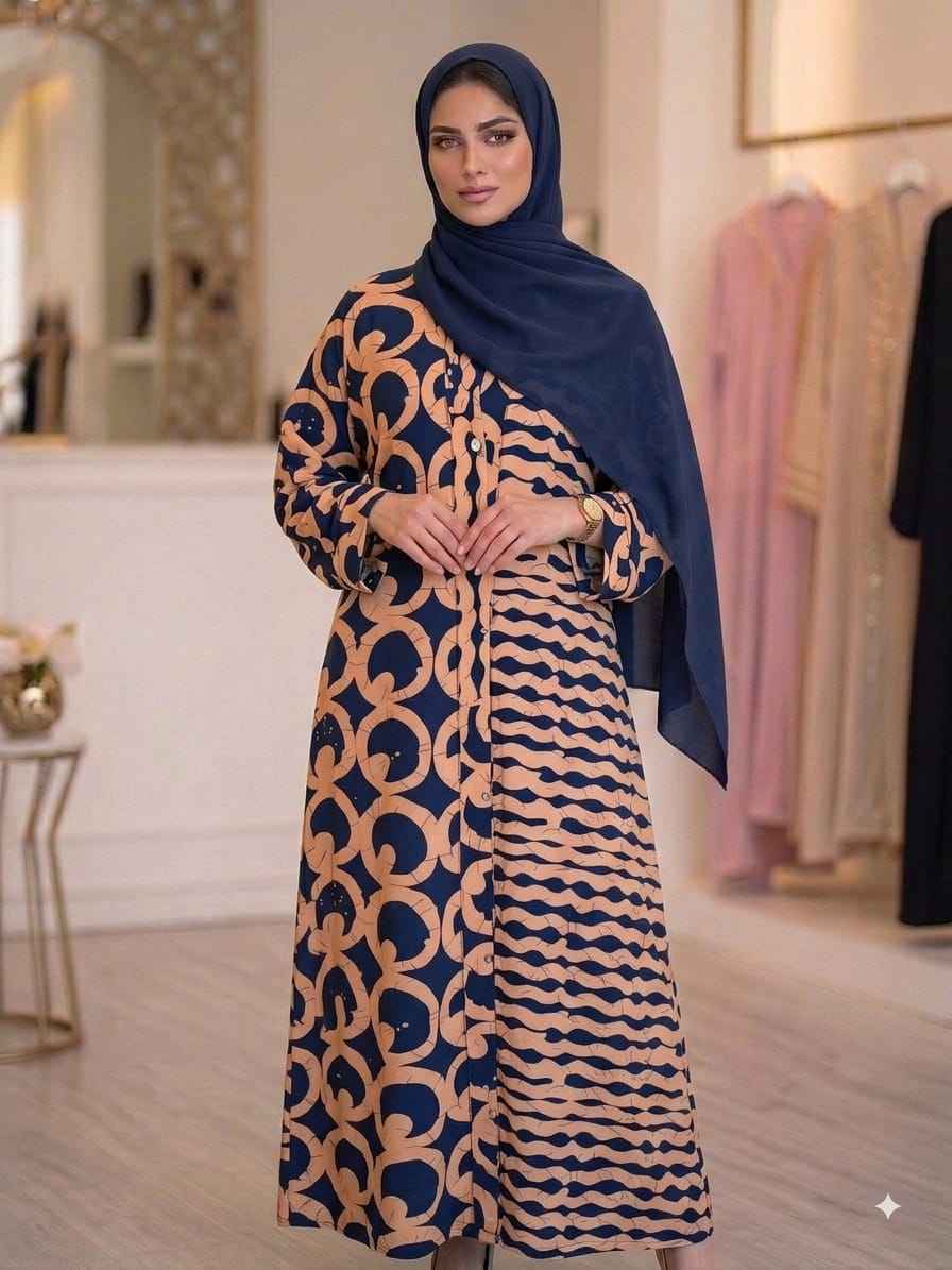 Premium Printed Georgette Abaya with Matching Hijab