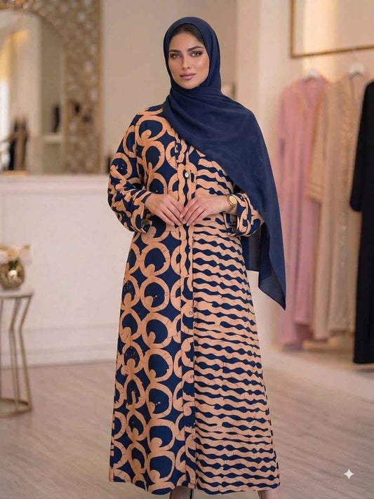Premium Printed Georgette Abaya with Matching Hijab